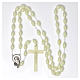 Wall rosary 27x18mm oval beads, phosphorescent plastic s4
