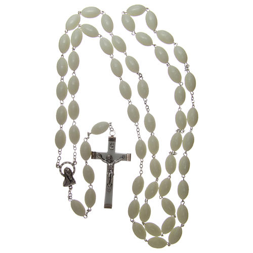 Decorative rosary with round fluorescent plastic beads 1.5x0.9 mm 4