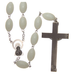 Rosari capoletto: Rosario capoletto in plastica ovale fosforescente 1,5x0,9 mm