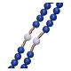 Rosary in blue plastic and white pater with silk setting 7,5 mm s3