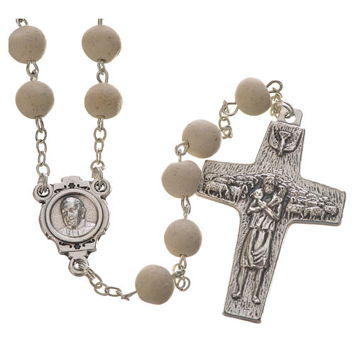 Jasmine perfumed rosary beads, white, Pope Francis 1