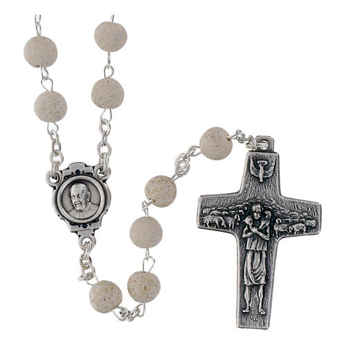 Jasmine perfumed rosary beads, white, Pope Francis 1