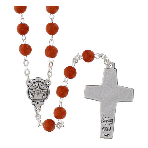 Rosenkranz Papst Franziskus – rot, Duftperlen, Rose, 7 mm 3