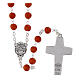 Rosenkranz Papst Franziskus – rot, Duftperlen, Rose, 7 mm s3