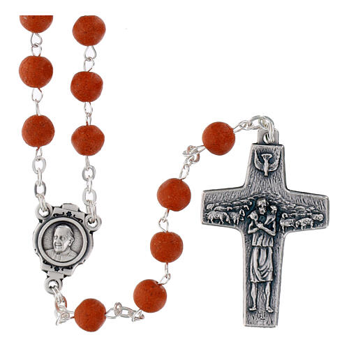 Jasmine perfumed rosary beads, red, Pope Francis 1