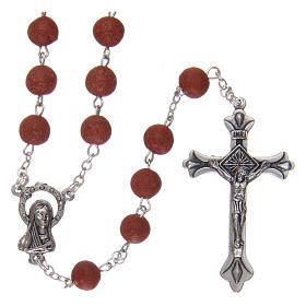Rosary with rose petal grains 4x5 mm, Saint Therese
