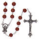 Rosary with rose petal grains 4x5 mm, Saint Therese s1