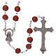 Rosary with rose petal grains 4x5 mm, Saint Therese s2