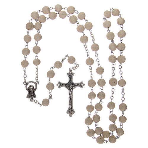 Rosary with jasmine petal grains 4x5 mm, Saint Therese 4