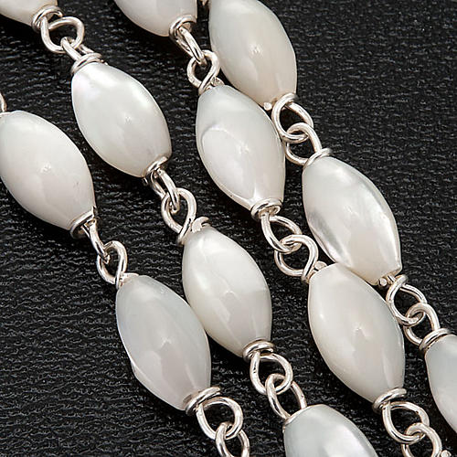 Mother of pearl beads rosary in 925 silver 3