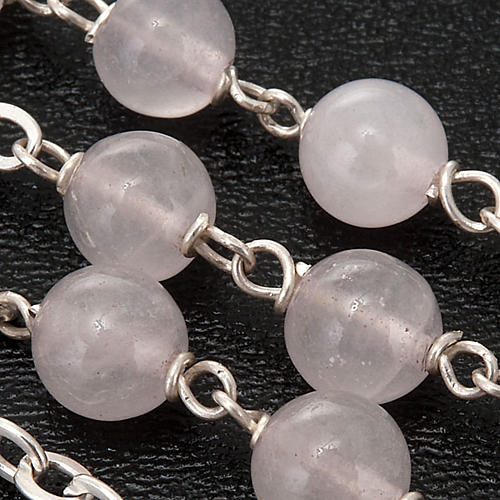 Pink Quartz rosary in 925 silver 2