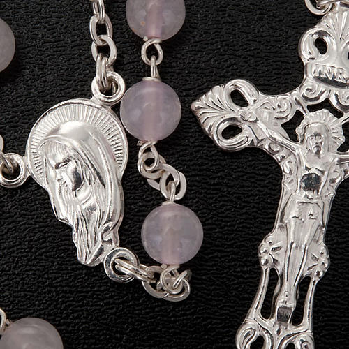 Pink Quartz rosary in 925 silver 3