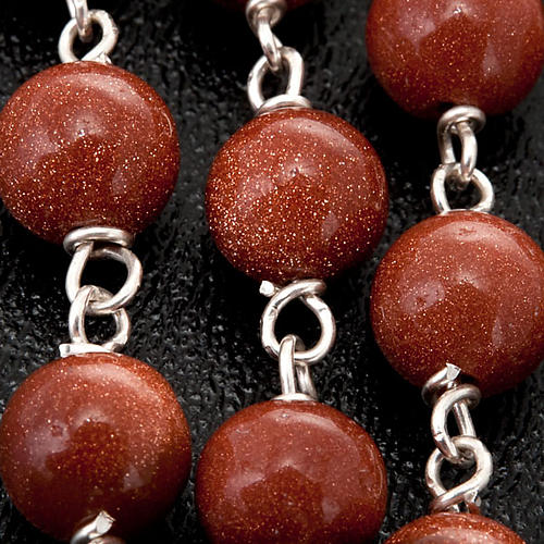 Kreis Rosenkranz Gold Sand aus Silber 925 4