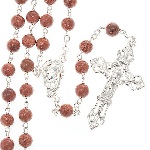 Gold Sand rosary in 925 silver 1