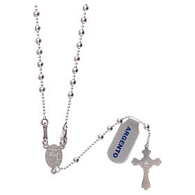 Collar rosario plata 925 cuentas 3 mm