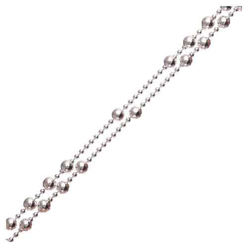 Collar rosario plata 925 cuentas 3 mm 3