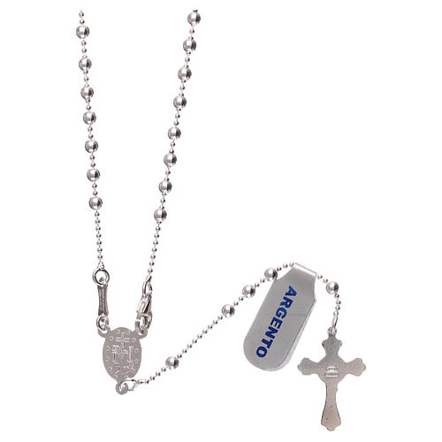 Necklace rosary, 925 silver, 3 mm beads 2