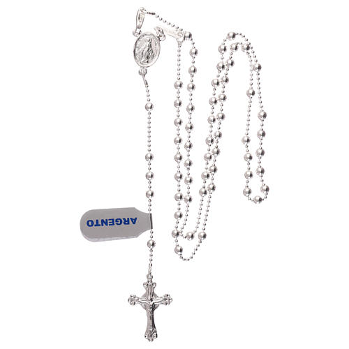 Necklace rosary, 925 silver, 3 mm beads 4