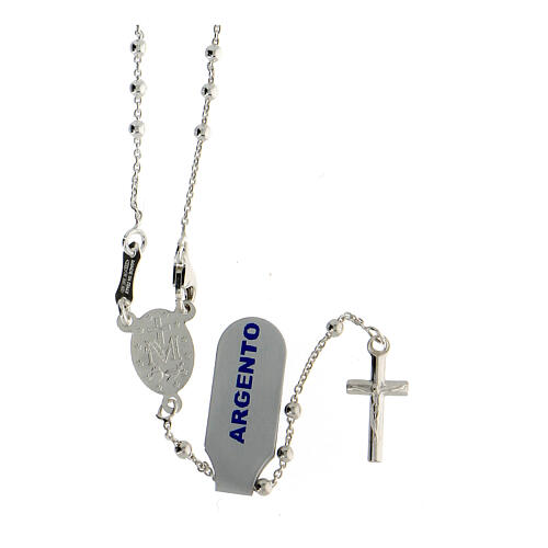 Collar rosario plata 925 cuentas 2 mm 2