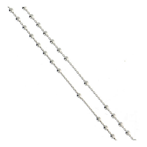 Collar rosario plata 925 cuentas 2 mm 3