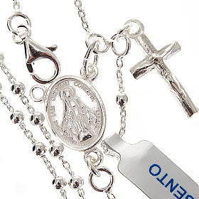 Terços Prata: Colar terço prata 925 contas 2 mm Terços Prata: Colar terço prata 925 contas 2 mm