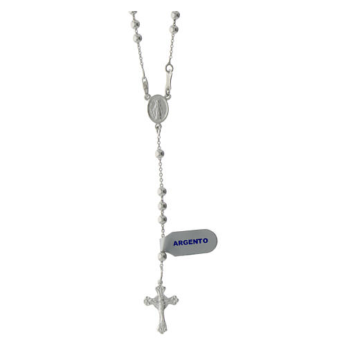 Necklace rosary, 925 silver, 4 mm beads 1