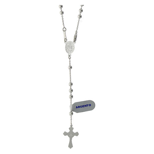 Necklace rosary, 925 silver, 4 mm beads 2