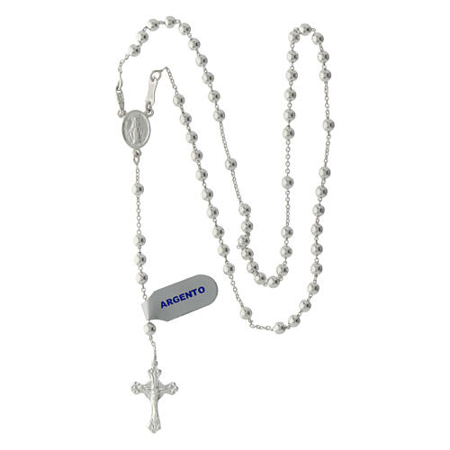 Necklace rosary, 925 silver, 4 mm beads 3