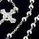 Necklace rosary, 925 silver, 4 mm beads s4