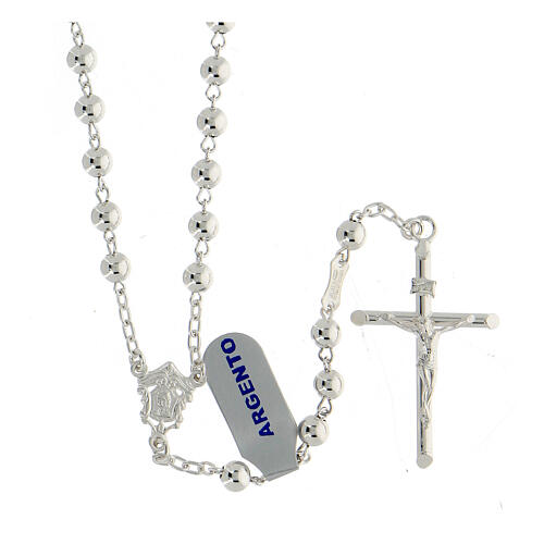 Necklace rosary, 925 silver, 5 mm 1