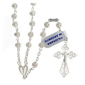 Rosary in silver 800 filigree