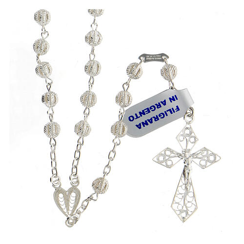 Rosary in silver 800 filigree 1