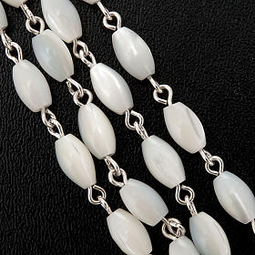 Silver rosary oval nacre bead