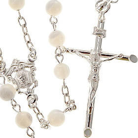 Silver rosary round nacre bead