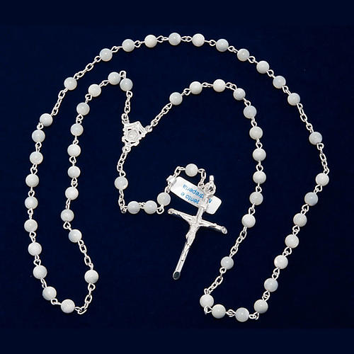 Silver rosary round nacre bead 4