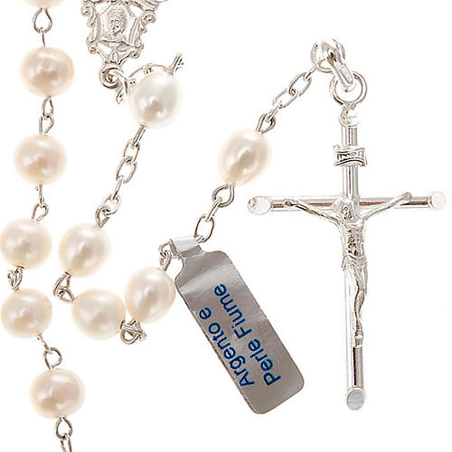 Rosary in silver 925 with freshwater pearls 1