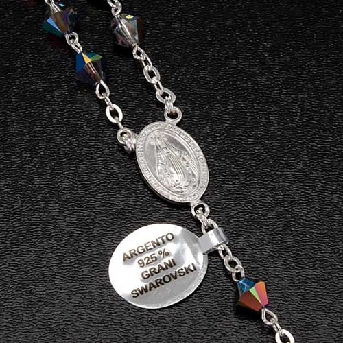 Rosenkranz 925 Silber, strass Kristalle, 6 mm schillernd 6
