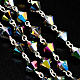 Rosario de plata 925 cuentas strass gris brillante de 6 mm. s4