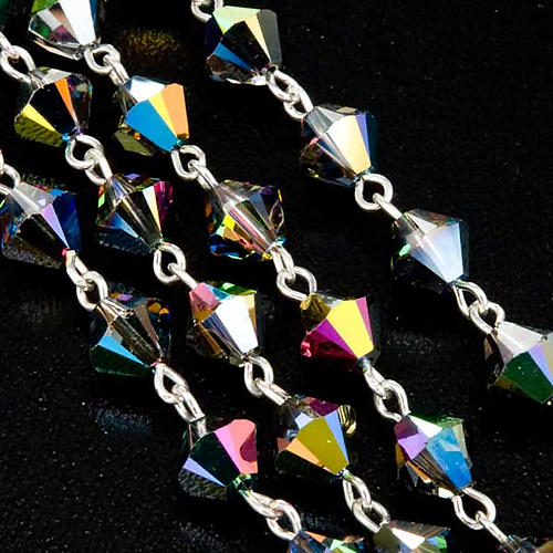 Chapelet argent 925 grains strass gris brillant 6 mm 4