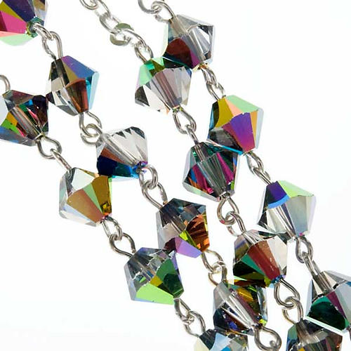 Chapelet argent 925 grains strass gris brillant 6 mm 7