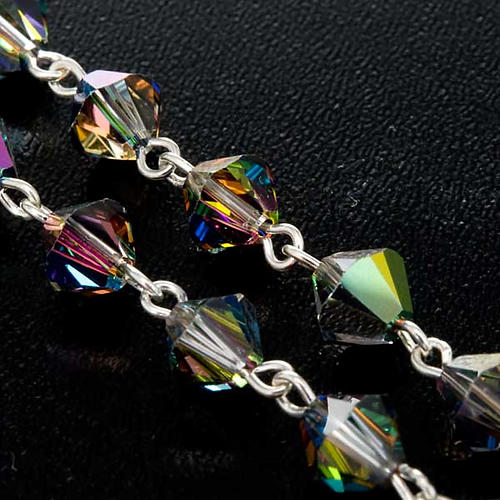 Rosario argento 925 grani strass grigio brillante 6 mm 5