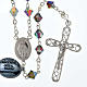 Rosario argento 925 grani strass grigio brillante 6 mm s1