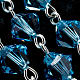 Rosario argento 925 grani strass azzurri 6 mm s5