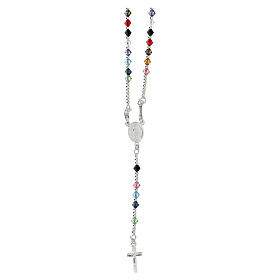 Rosary, 925 silver and strass, 4 colors