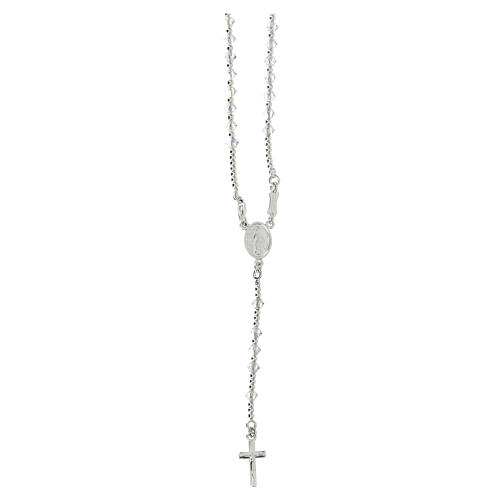 Rosary, 925 silver and strass, 4 colors 4