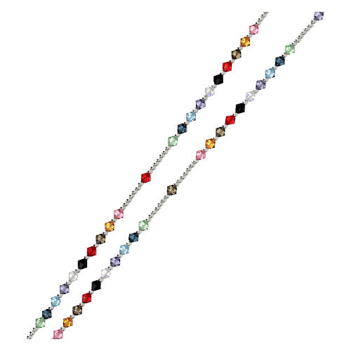 Rosary, 925 silver and strass, 4 colors 5