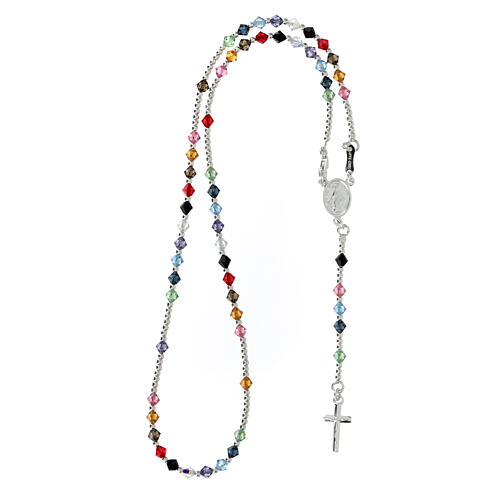Rosary, 925 silver and strass, 4 colors 7