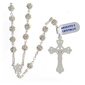Rosary, 925 silver and strass, 6mm