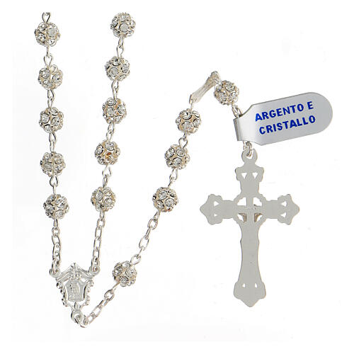 Rosary, 925 silver and strass, 6mm 2