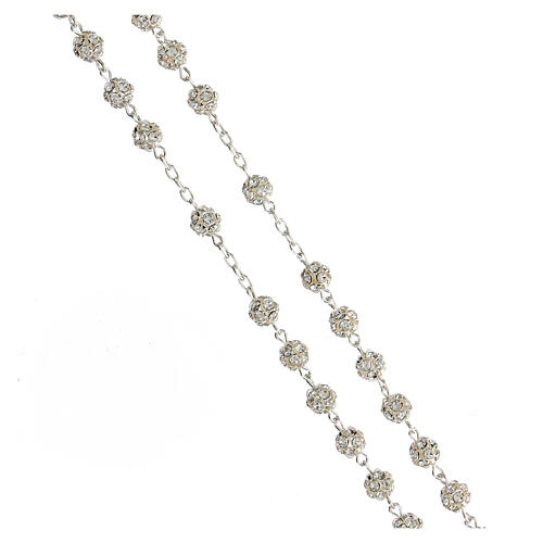 Rosary, 925 silver and strass, 6mm 3
